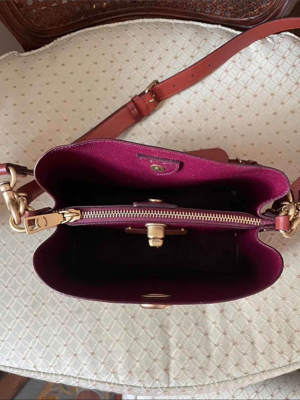 Coach Willow Bucket Bag In Signature Canvas Brown Signature Pattern Shoulder Bag